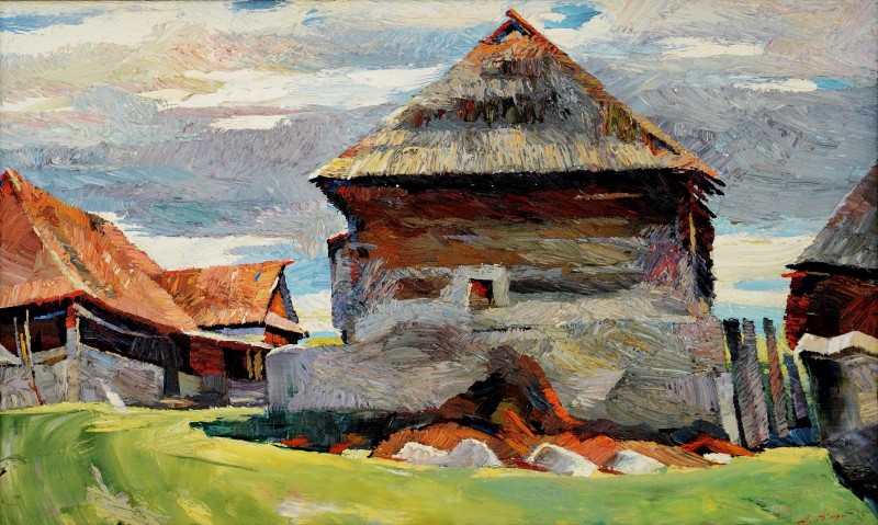 "Landscape. Maramureș" by Anatol Ghimpu, 2004, 420x680mm, oil on canvas