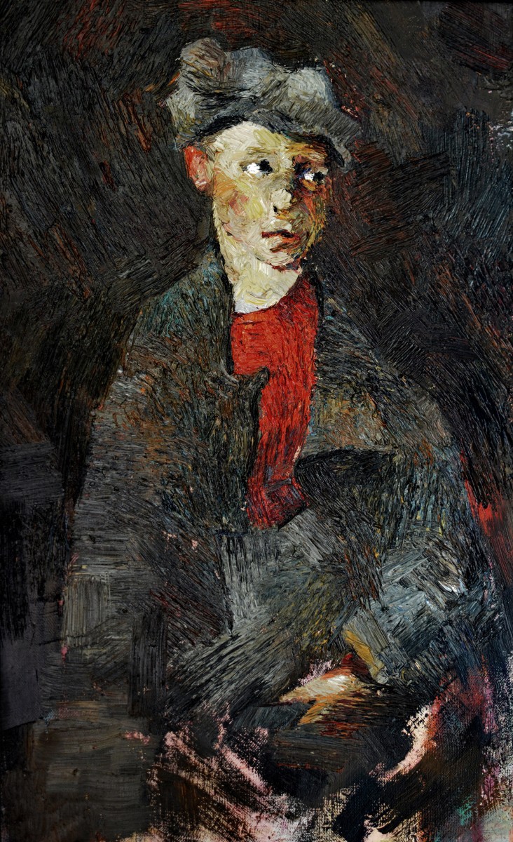"Studiu. Semifigură" by Cristina Demian, 2016, 520x300mm, oil on canvas