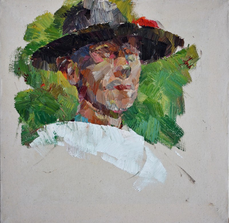 "Painting. Pleinair. Portrait. Long term" by Daniela Nemțanu, 420x420mm, oil on canvas