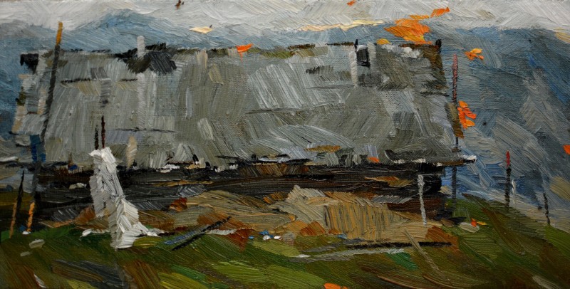 "Studiu" by Ion Golubei, 2017, 200x400mm, ulei pe pânză