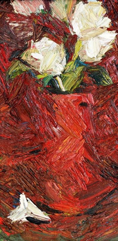 "Studiu. Flori" by Cezar Ciobanu, 2015, 400x200mm, ulei pe pânză
