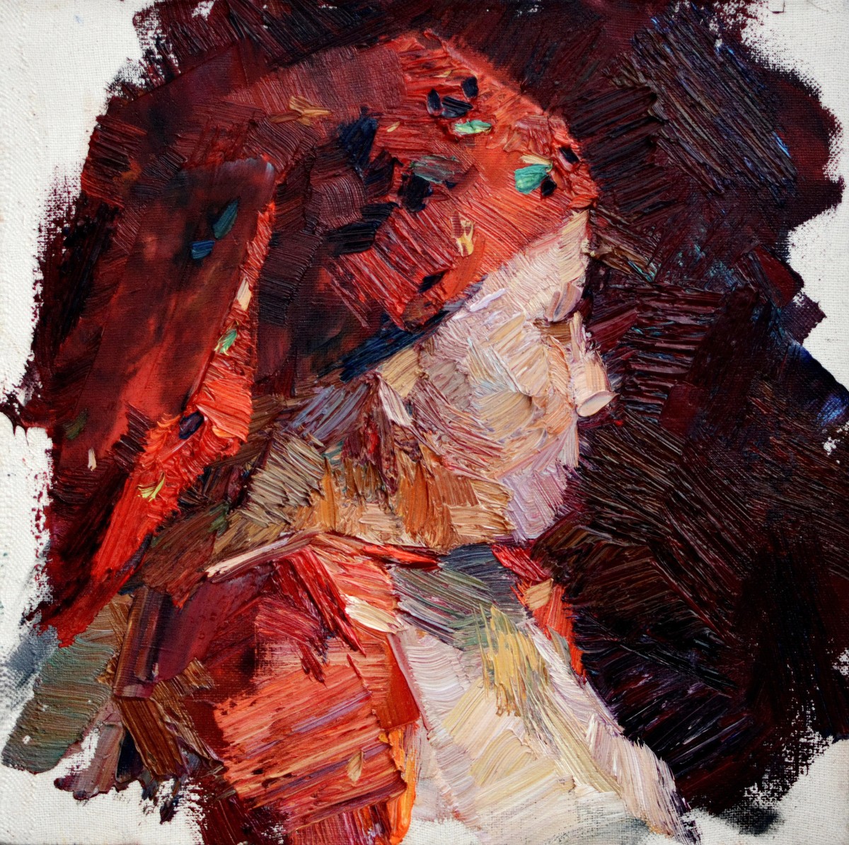 "Painting. Etude. Portrait. Long term" by Natalia Fostica, 300x300mm, oil on canvas