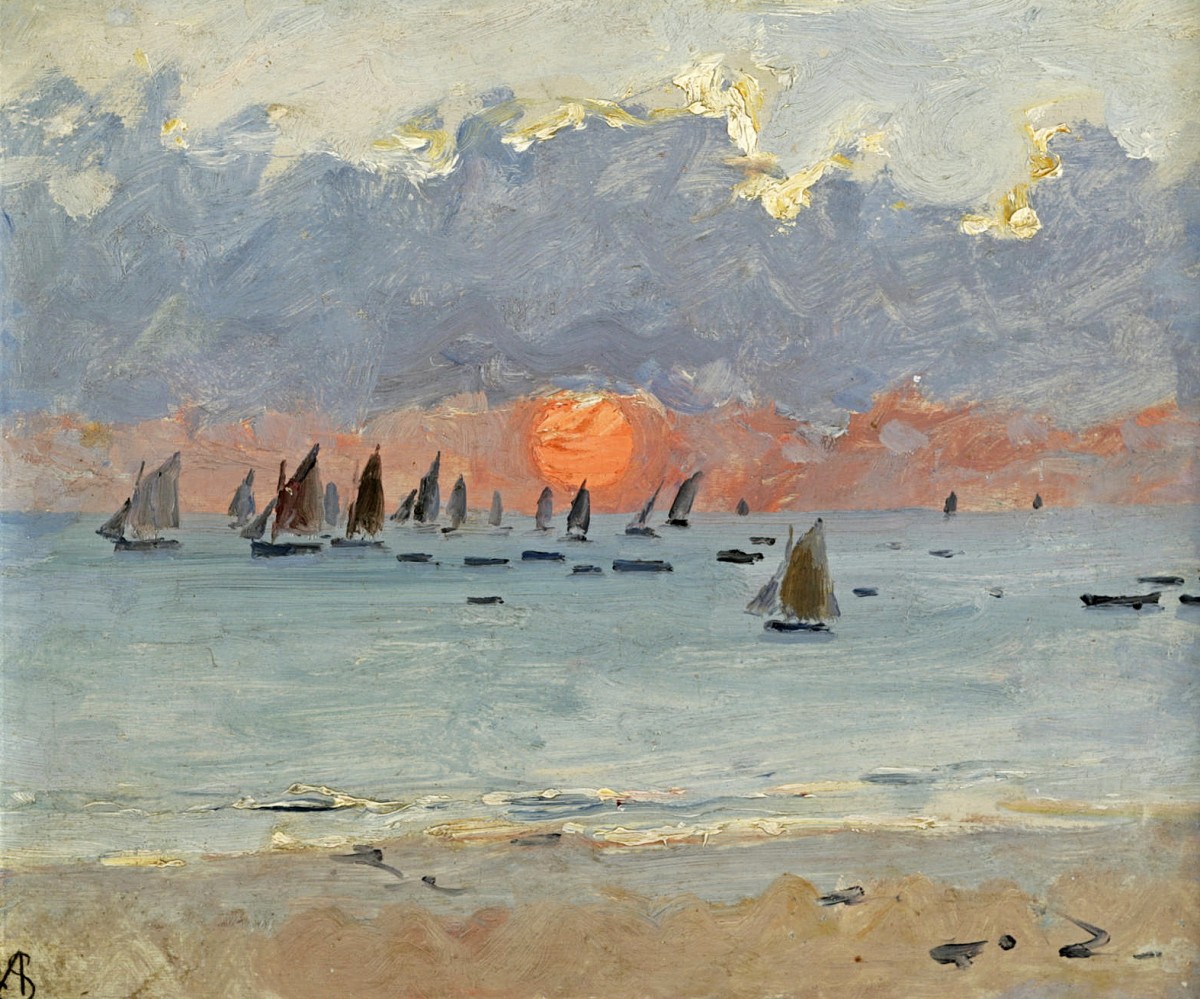 "Pictură. Peisaj maritim" by Alfred Stevens