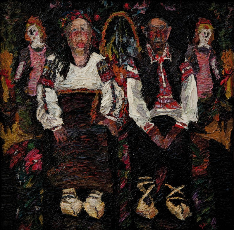 "Old man and woman" by Ниcолета Стати, 2006, 420x420mm, масло / холст