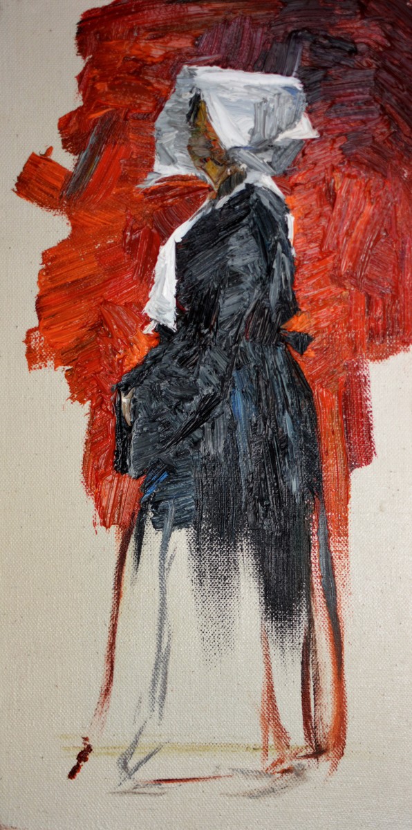 "Painting. Pleinair. Figure. Long term" by Dumitrița Znaida, 400x200mm, oil on canvas