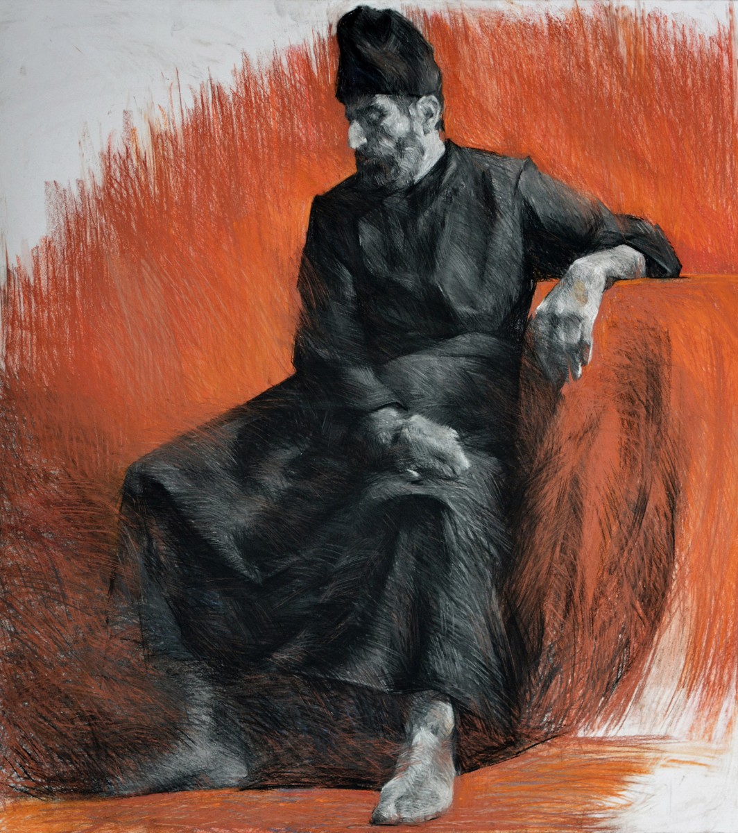 "Drawing. Figure. Long term" by Dumitrița Znaida, 900x800mm, pastel on paper