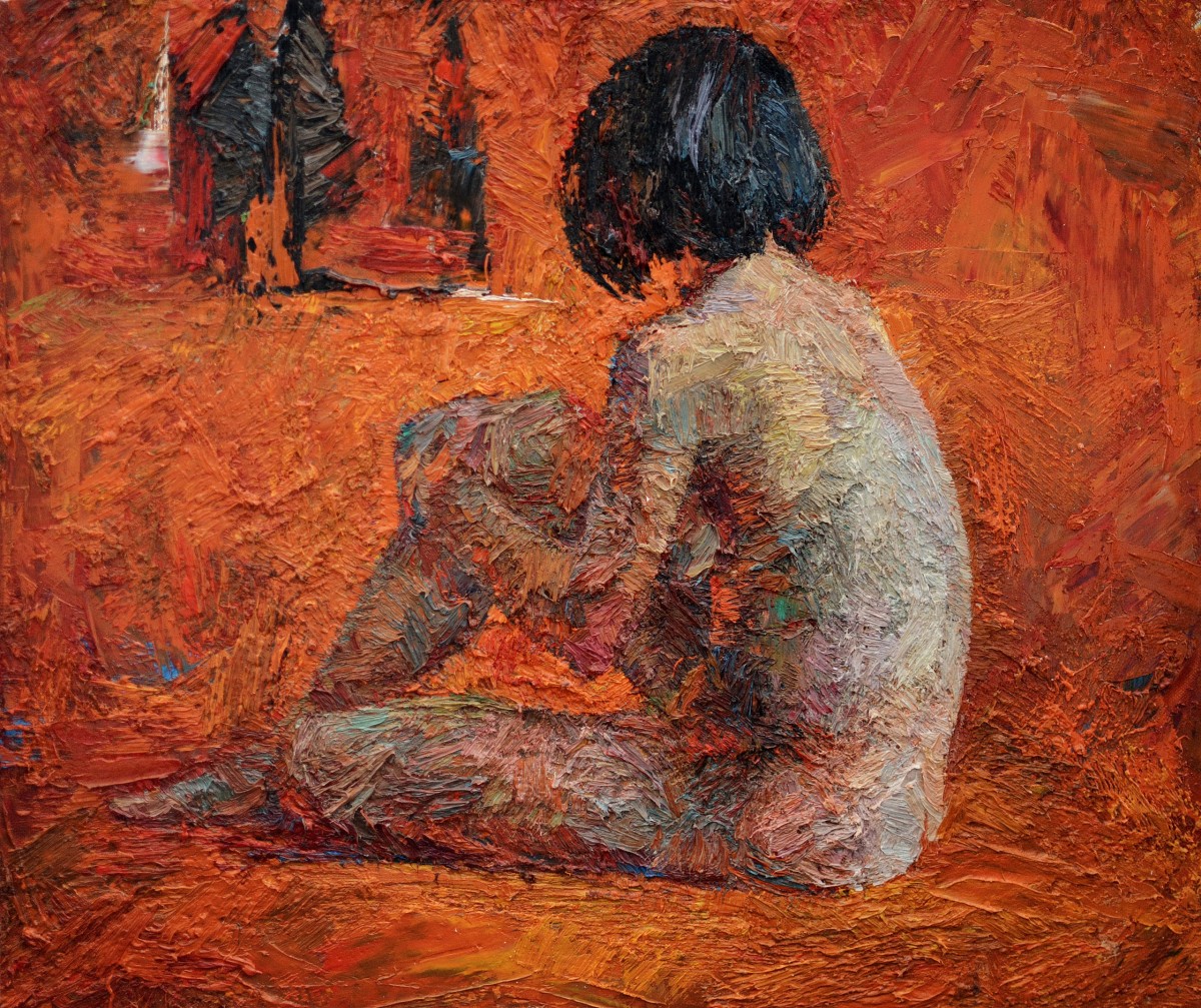"Nud" by Natalia Fostica, 2019, 700x800mm, ulei pe pânză