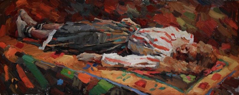 "Studiu" by Cătălin Graur, 2016, 300x600mm, ulei pe pânză