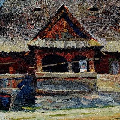 "Марамуреш" by Анатол Гимпу, 2004, 300x600mm, масло / холст