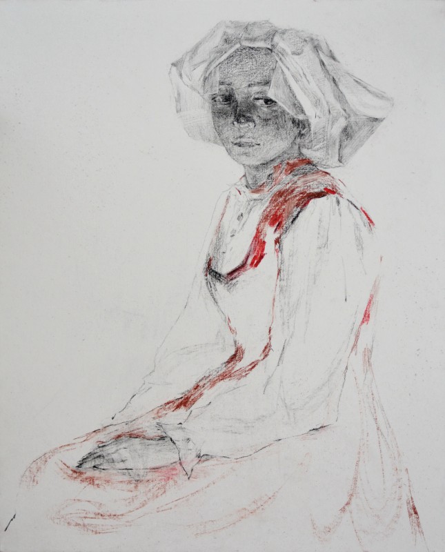 "Рисунок. Фигура / полуфигура" by Штефан Моcану, 500x400mm, пастель / бумага