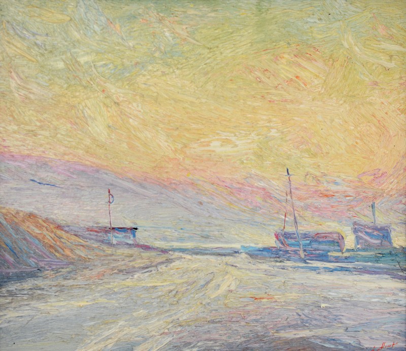 "Nebedag" by Anatol Ghimpu, 1999, 520x500mm, ulei pe pânză