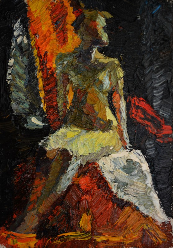 "Studiu. Nud" by Лина Аминов, 2005, 300x200mm, масло / холст
