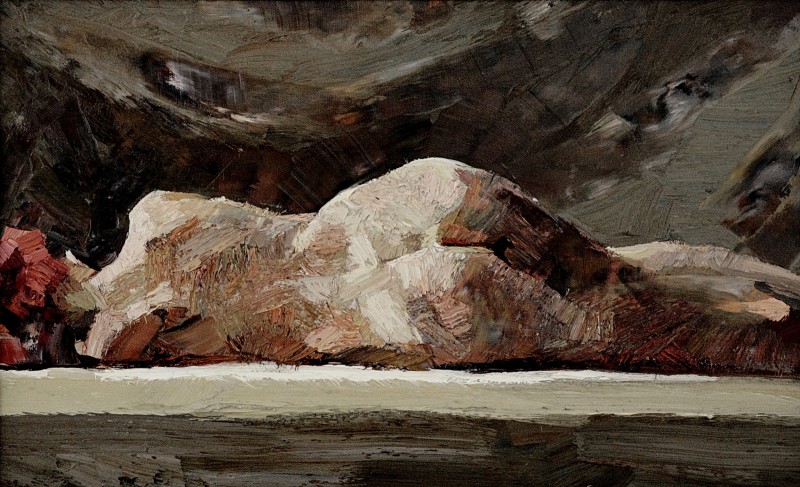 "Nud" by Anatol Ghimpu, 2003, 420x680mm, ulei pe pânză