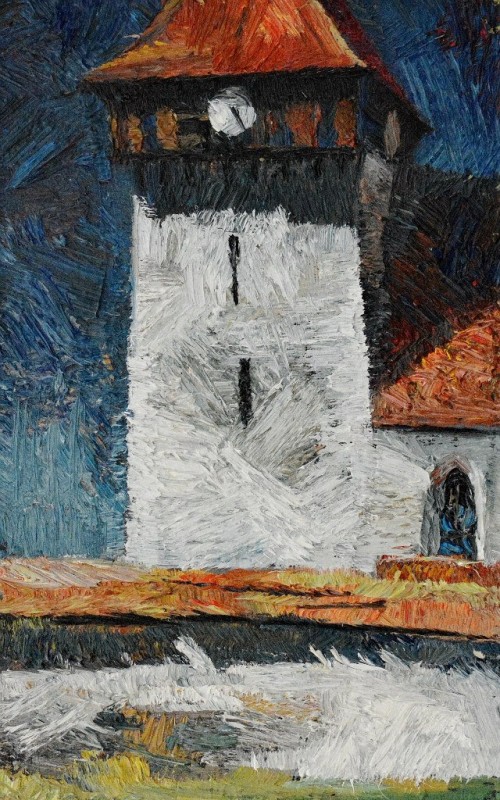 "Tower" by Ion Golubei, 2015, oil on canvas