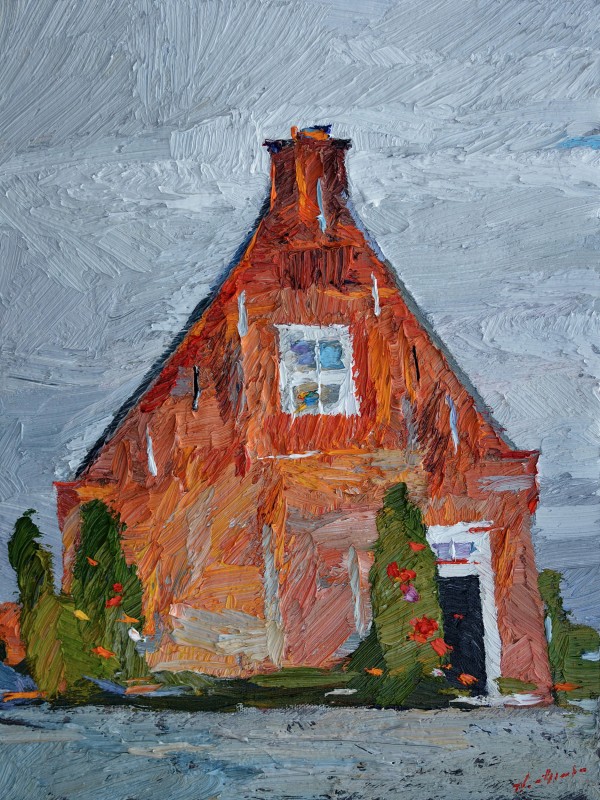 "Old house with rowanberry. Wassenaar" by Anatol Ghimpu, 2020, 400x300mm, oil on canvas