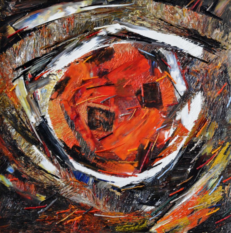 "Atelier. Buburuza (Workshop. Ladybug)" by Anatol Ghimpu, 2004, 800x800mm, oil on canvas