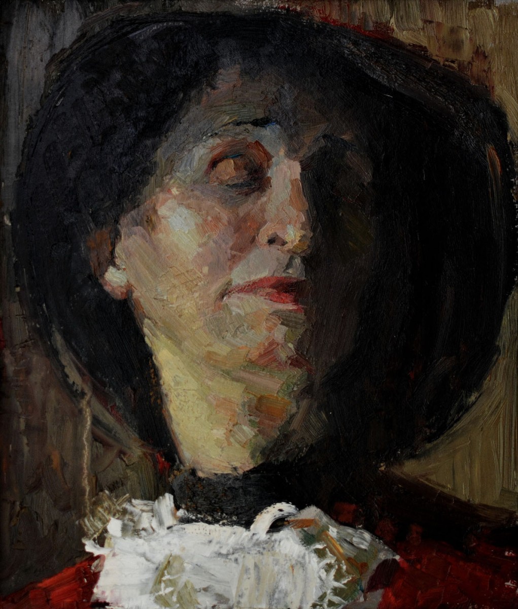 "Studiu. Portret" by Виcтор Теслару, 2014, 300x250mm, масло / холст