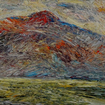 "Nebedag" by Anatol Ghimpu, 1999, 350x700mm, ulei pe pânză