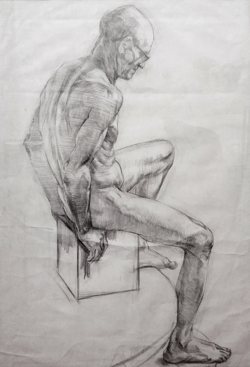 "Drawing. Nude. Long term" by Nicolae Nedealcov, 750x550mm, pencil on paper