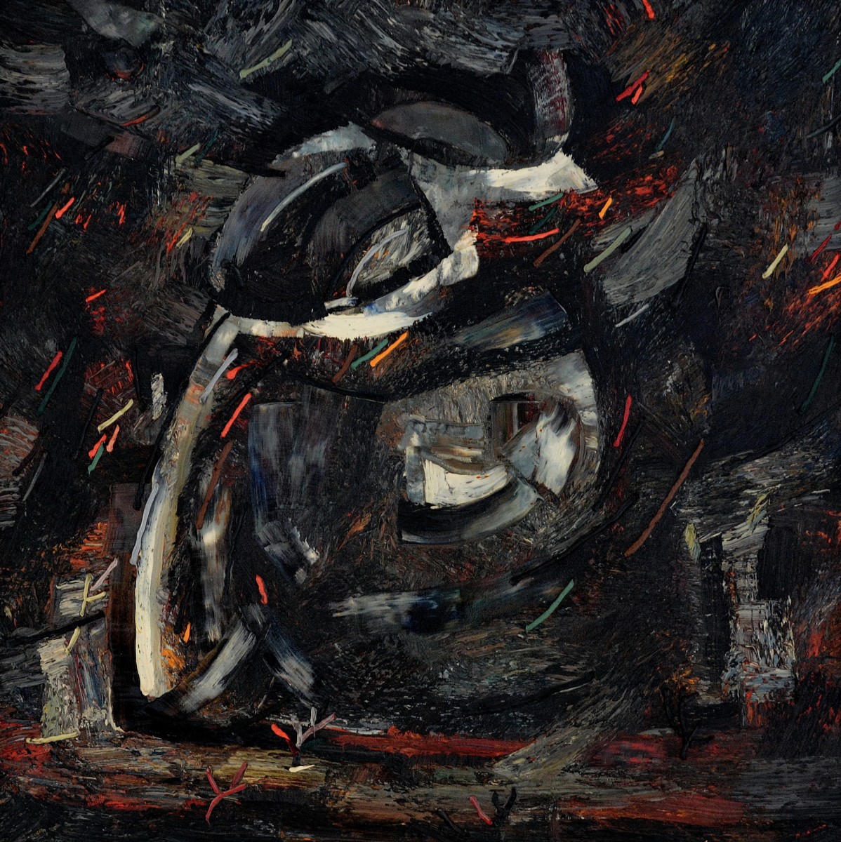 "Recviem 1" by Anatol Ghimpu, 2002, 950x950mm, oil on canvas