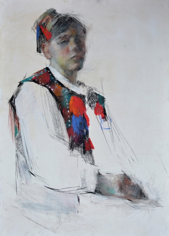 "Рисунок. Фигура / полуфигура" by Нина Апостол, 700x500mm, пастель / бумага