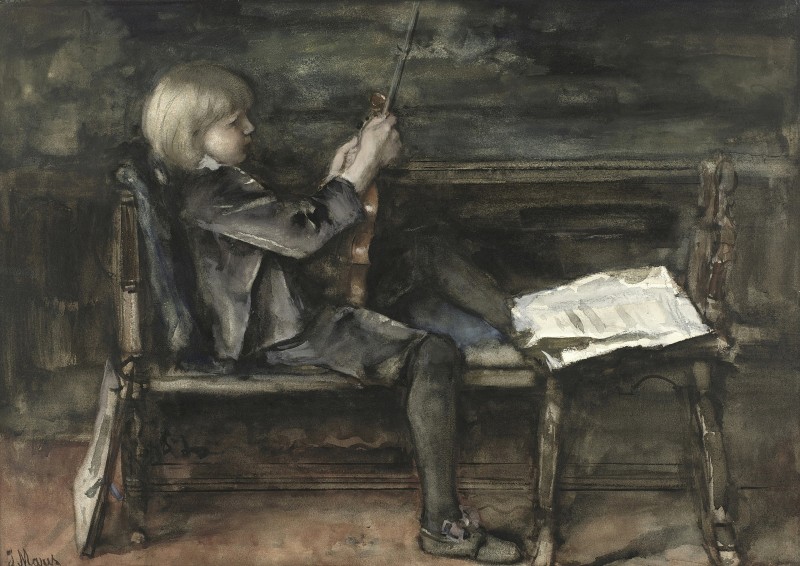 "Compoziție. Figură / semifigură" by Jacob Maris