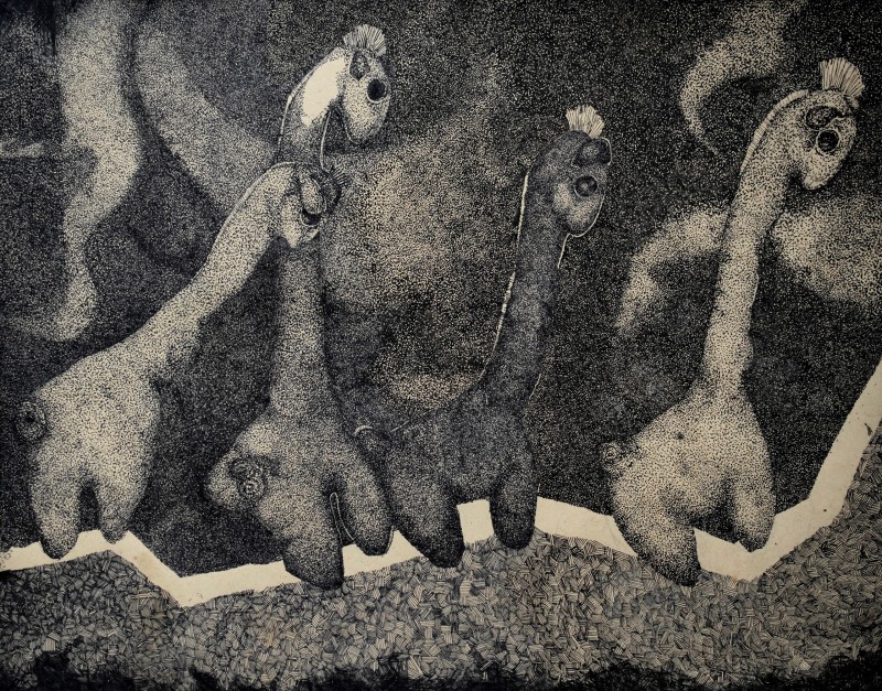 "Girafe" by Кристина Демиан, 2015, 400x500mm, смешанная техника / бумага