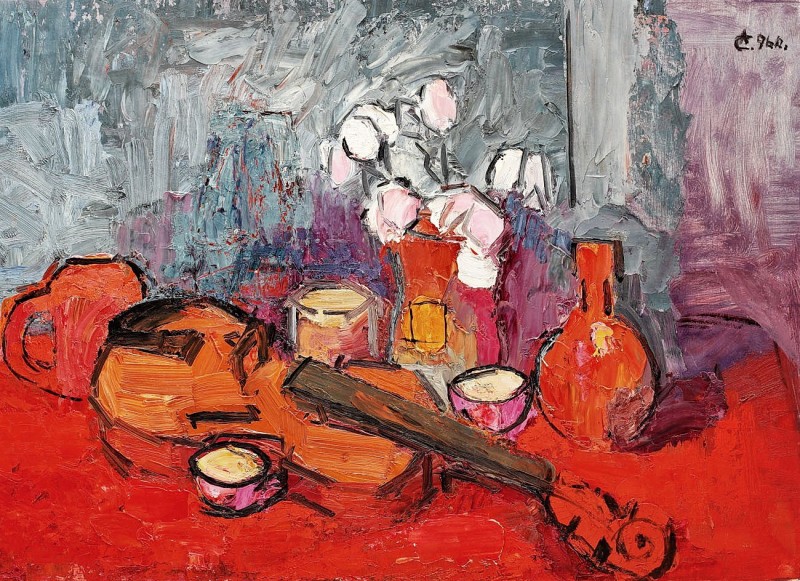 "Painting. Still life" by Alexandru Ciucurencu, oil on canvas