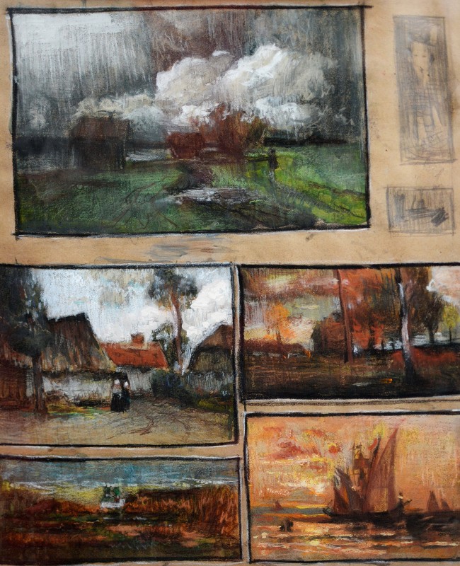 "Copii. Peisaj" by Alexandru Bodrug, 2015, 500x400mm, pastel pe hârtie