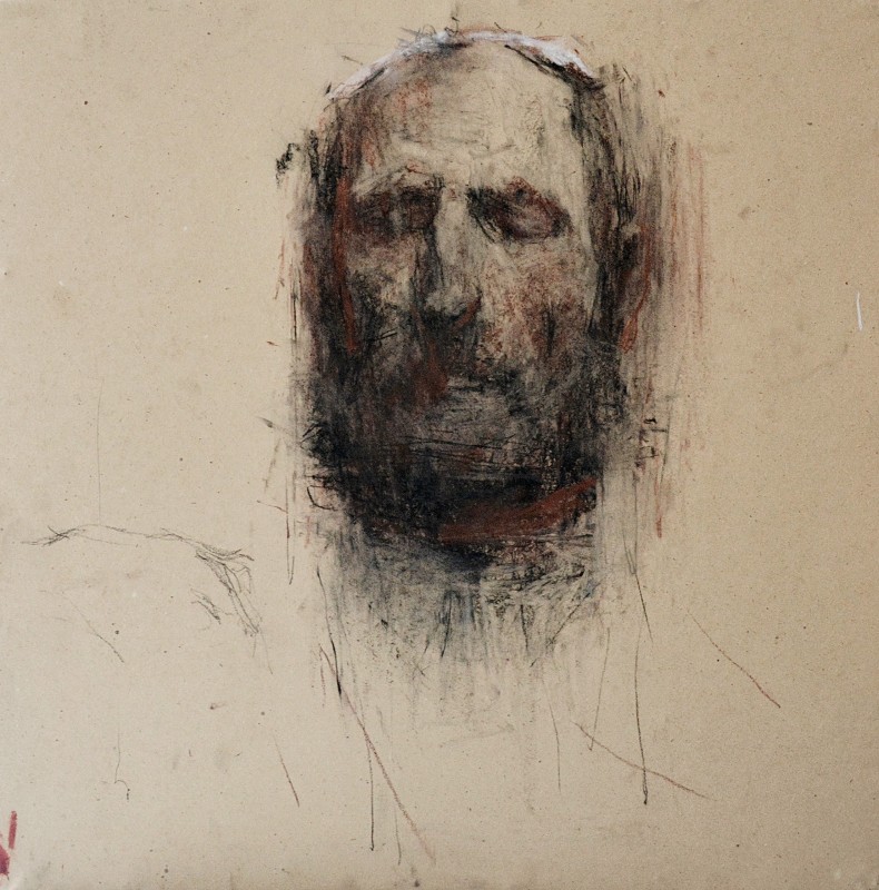 "Портрет" by Ион Голубей, 2015, 450x450mm, соус и сангина / бумага