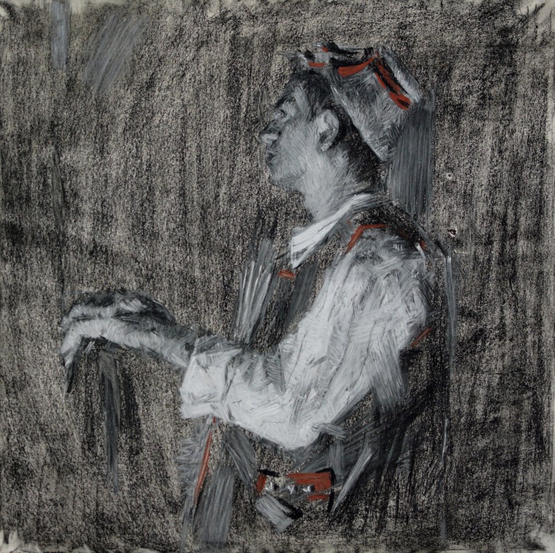 "Desen. Portret" by Eduard Leahu, 550x550mm, Russian sauce pe hârtie