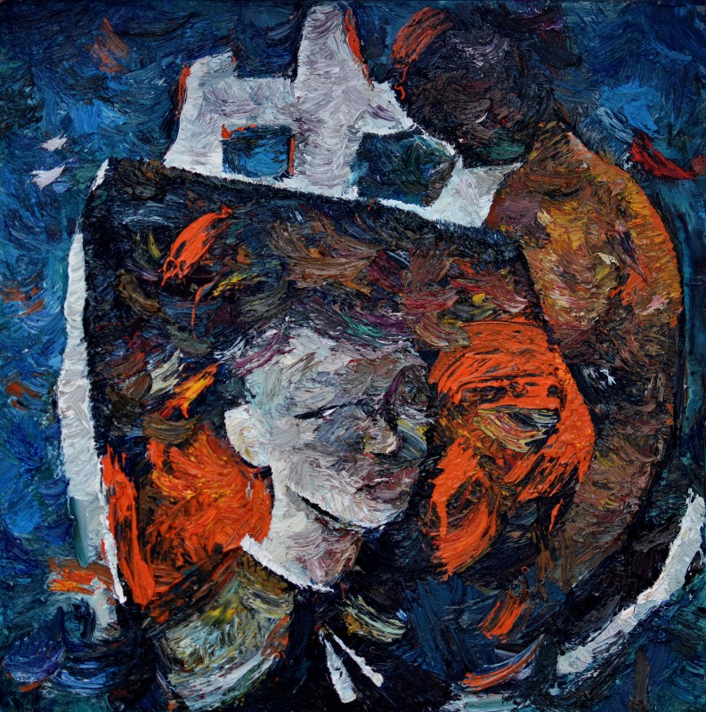 "Composition. Long term" by Doina Mîndrean, 680x680mm, oil on canvas