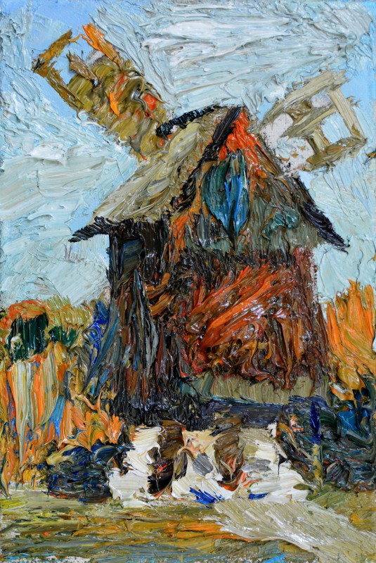 "Motiv. Moară. Sibiu ASTRA" by Cezar Ciobanu, 2015, 300x200mm, oil on canvas