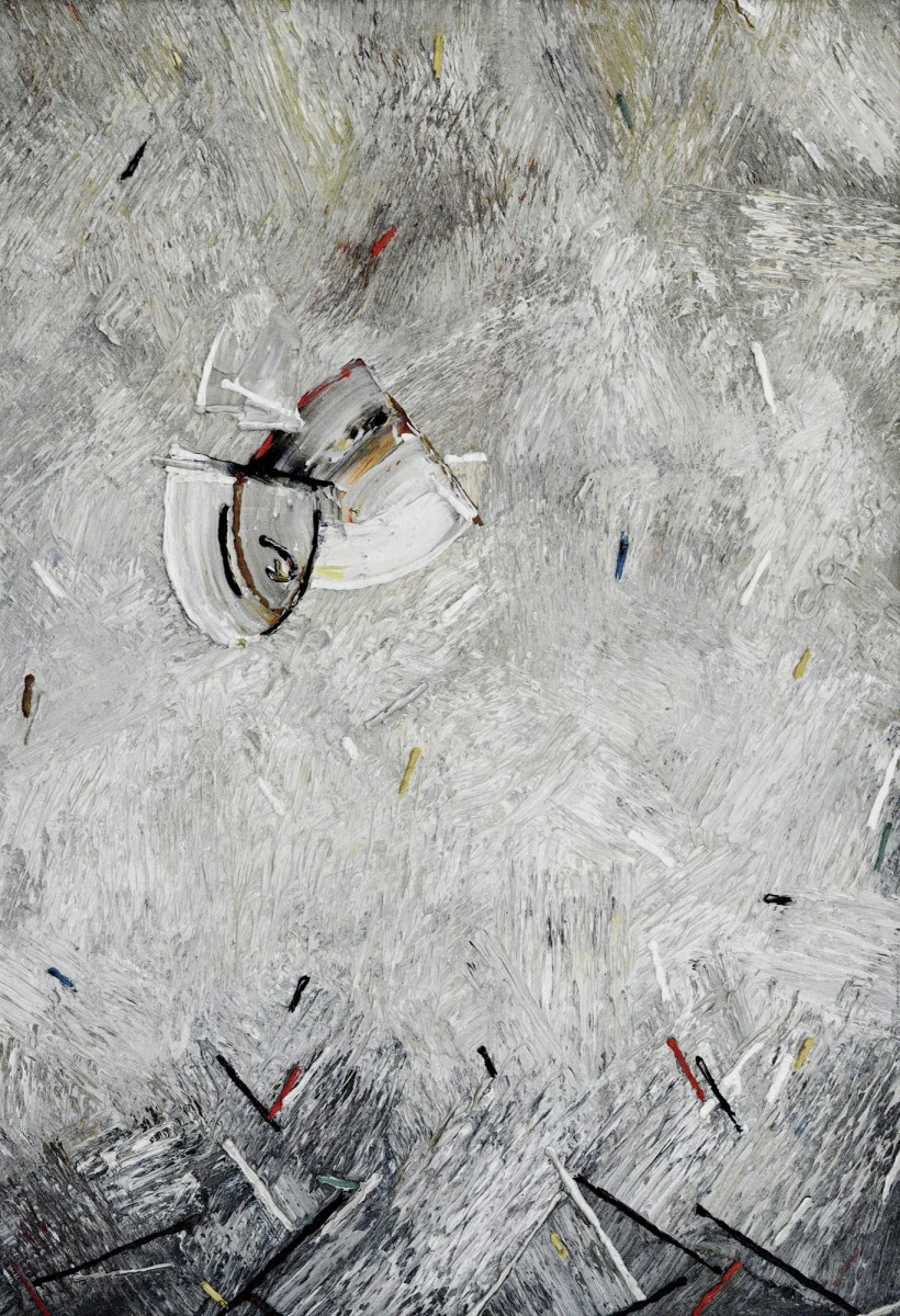 "Lilli, ita și Dănuț. Triptic center" by Anatol Ghimpu, 1995, 950x650mm, oil on canvas