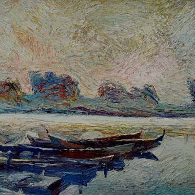 "Vaja" by Анатол Гимпу, 1999, 330x660mm, масло / холст