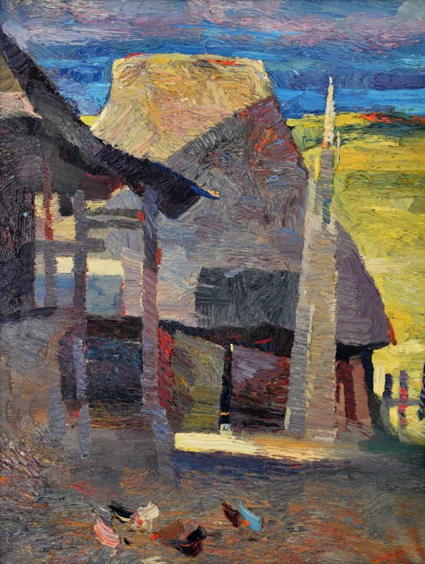 "Motiv" by Anatol Ghimpu, 2000, 680x520mm, ulei pe pânză