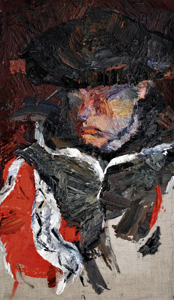 "Studiu. Portret" by Nicoleta Derivolcov, 2021, 520x300mm, ulei pe pânză