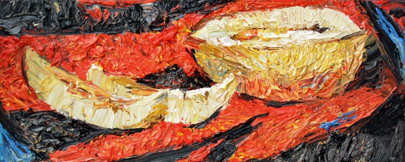 "Painting. Etude. Long term" by Diana Rumeghea, 200x500mm, oil on canvas