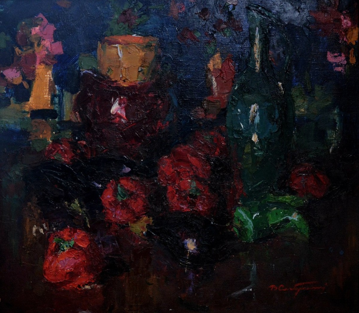 "Painting. Still life" by Veniamin Slobodzinschii, oil on canvas