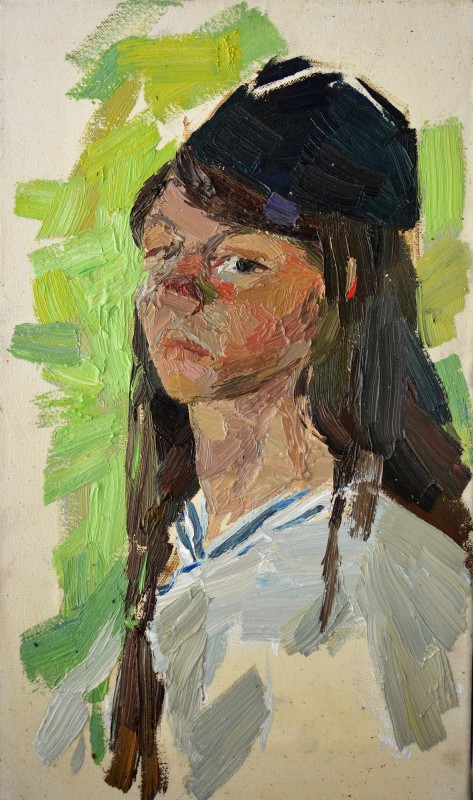 "Studiu. Potret" by Sorina Păcătos, 2017, 500x300mm, oil on canvas