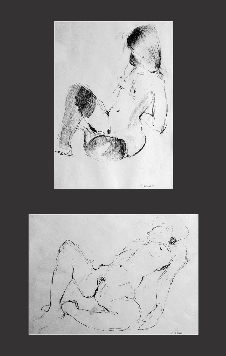 "Desen. Nud" by Cătălin Graur, 300x200mm, 200x300mm, сărbune pe hârtie