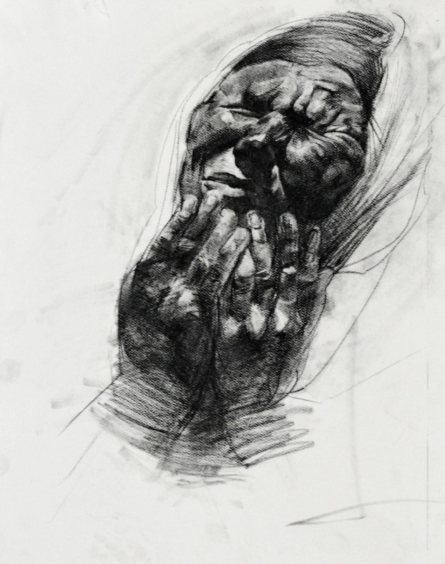 "Drawing. Gypsum, head, hands, feet. Study process" by Ion Fisticanu