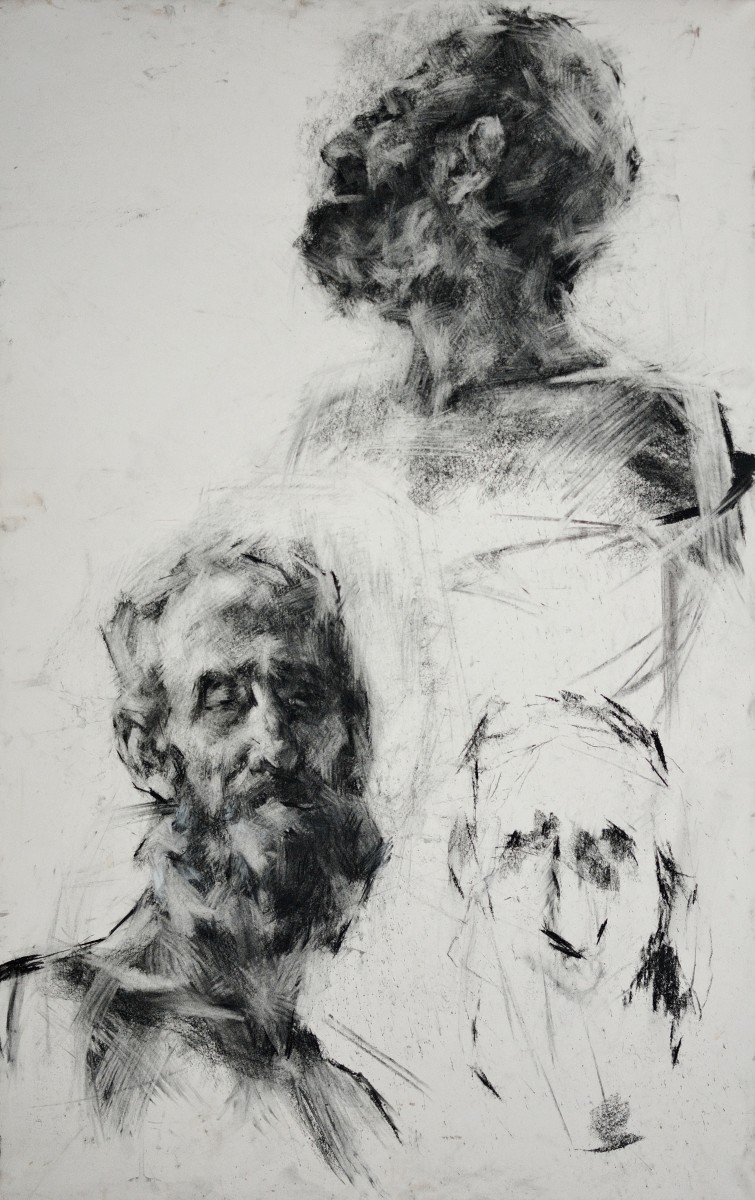 "Drawing. Portrait. Long term" by Nina Apostol, 840x490mm, Russian sauce on paper