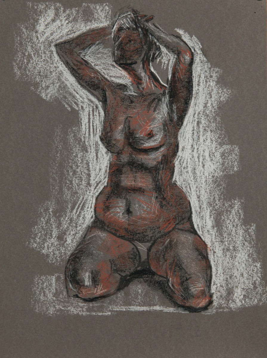 "Crochiu. Nud" by Nicoleta Stati, 2011, 400x300mm, pastel on paper