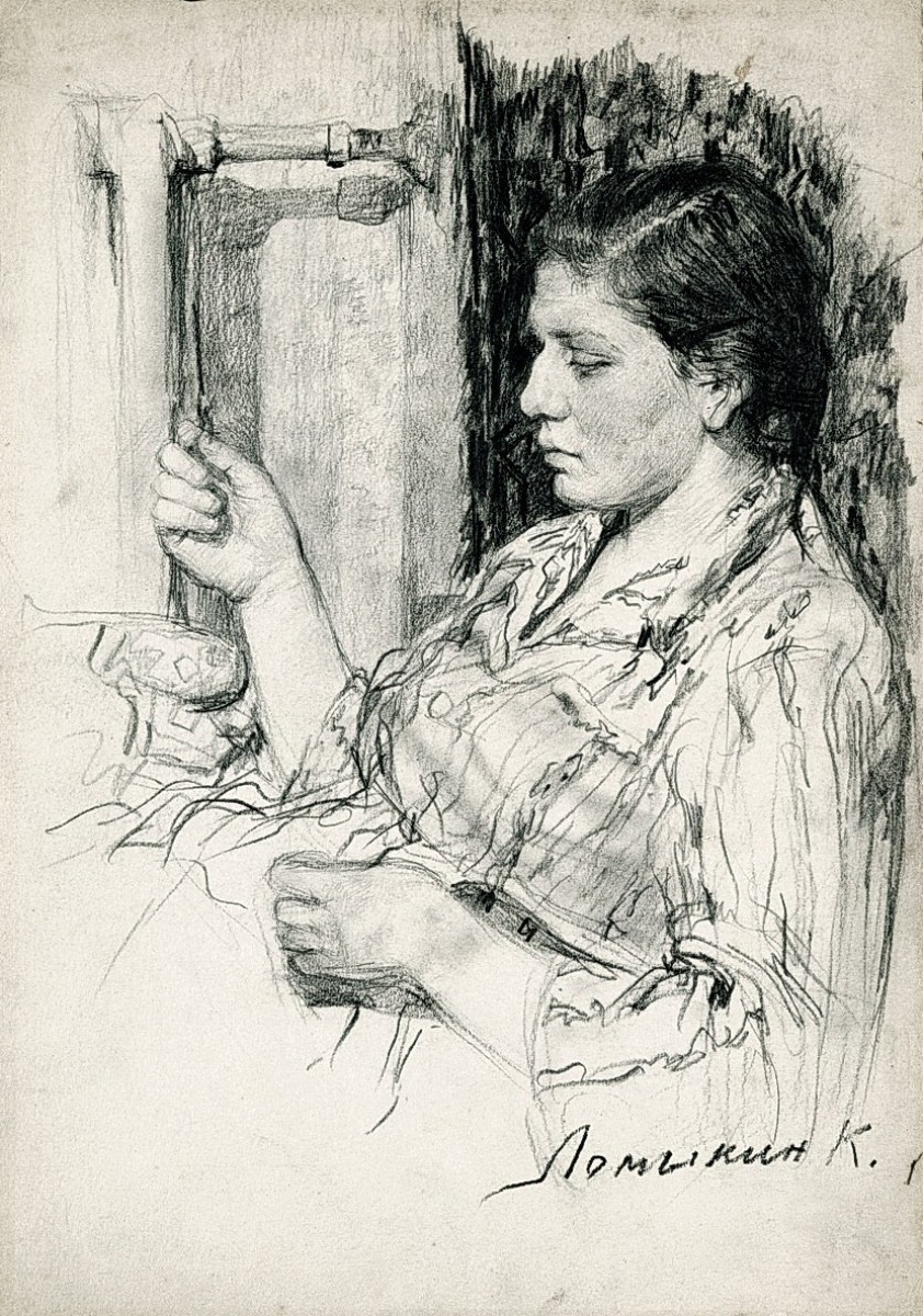 "Drawing" by Konstantin Matveevich Lomykin