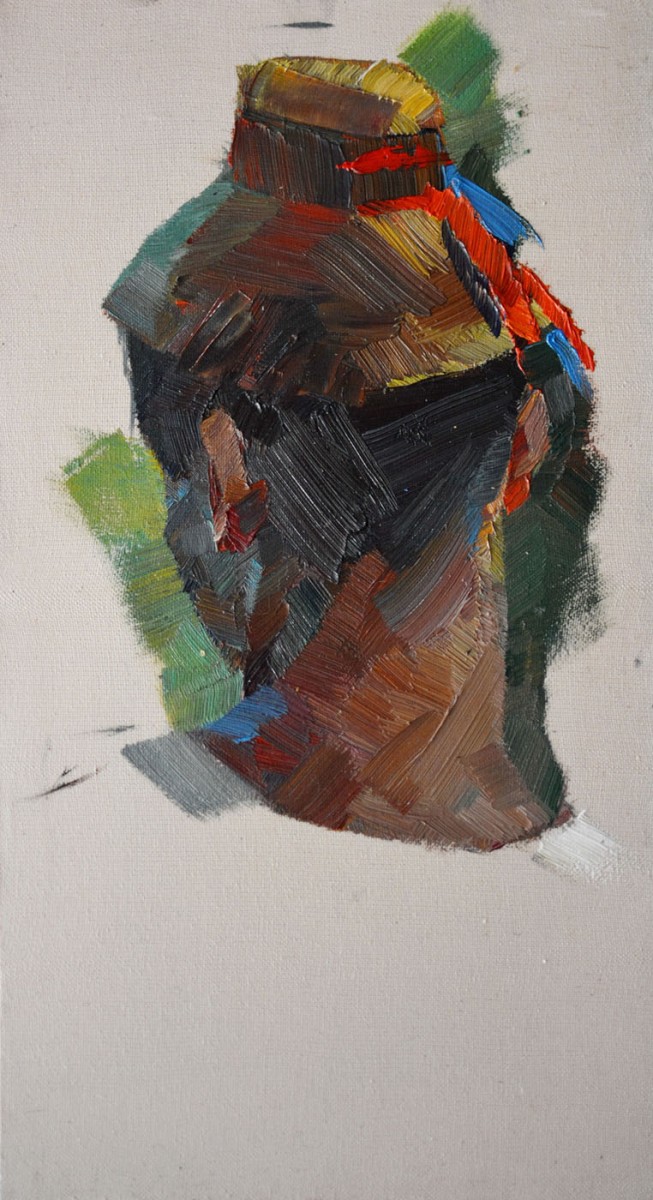 "Studiu. Portret" by Наталиа Фостиcа, 2017, 450x250mm, масло / холст