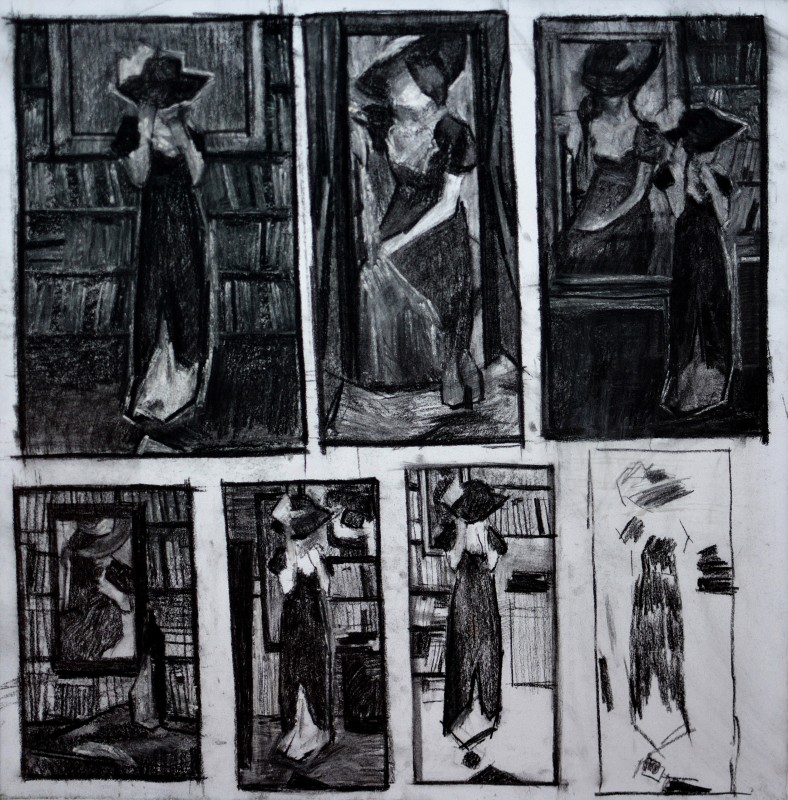 "Căutări către Diplomă" by Alexandra Clapatiuc, 2010, 500x600mm, ulei pe pânză