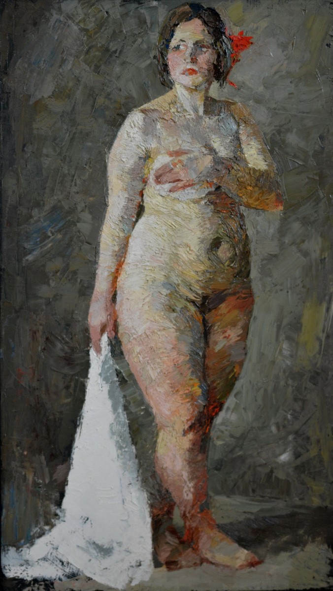 "Painting. Nude. Long term" by Sorina Păcătos, 750x550mm, oil on canvas