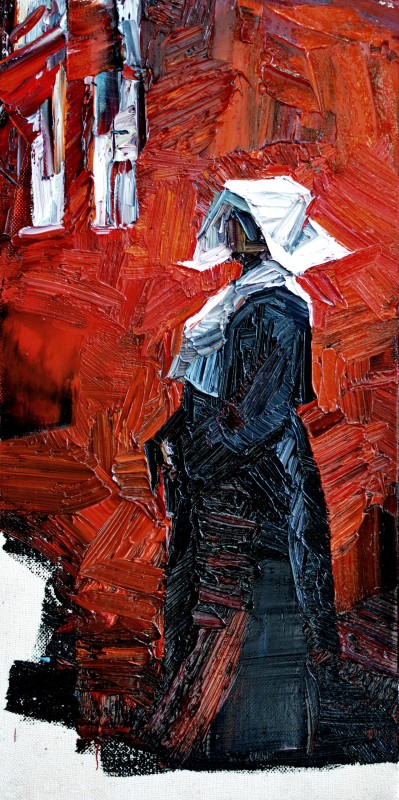 "Живопись. Пленэр. Фигура / полуфигура. Продолжительный" by Наталиа Фостиcа, 400x200mm, масло / холст