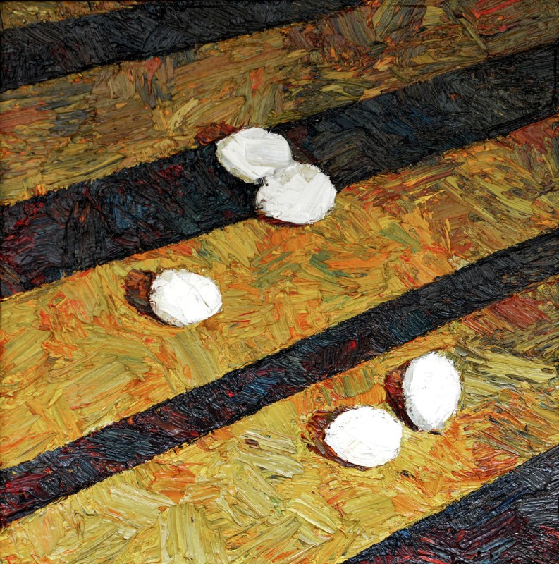 "Still life" by Oxana Țip, 2009, 420x420mm, oil on canvas